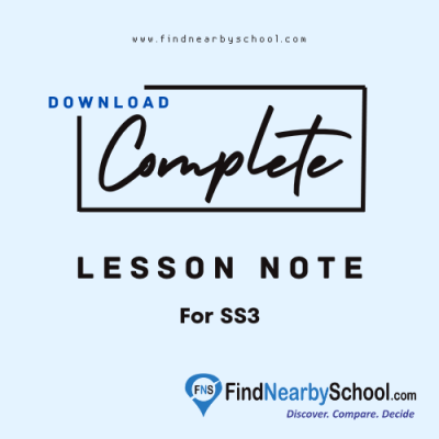 Lesson Note for Senior Secondary School SS3